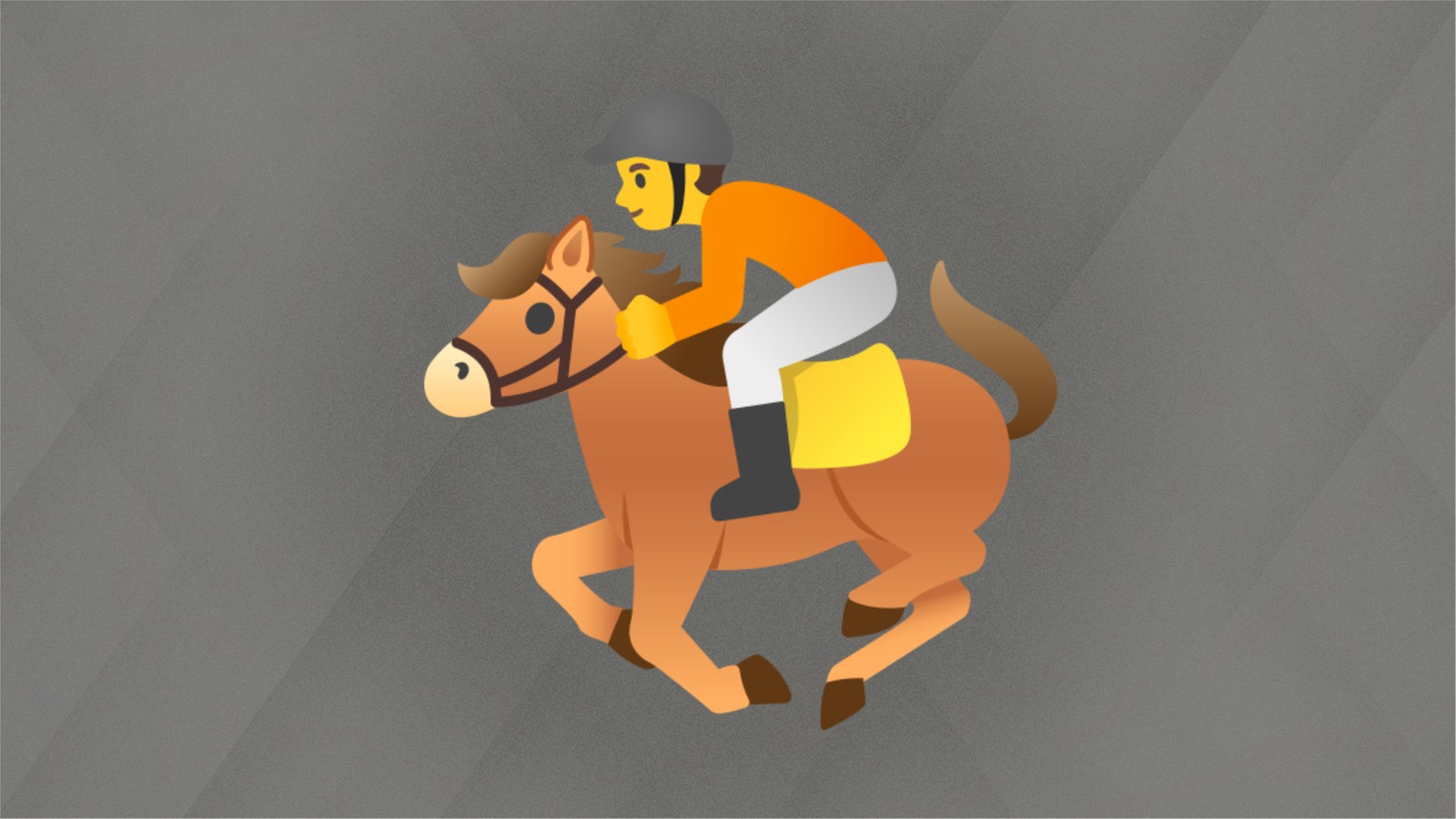 Ein Emoji mit einem Jockey auf einem Pferd