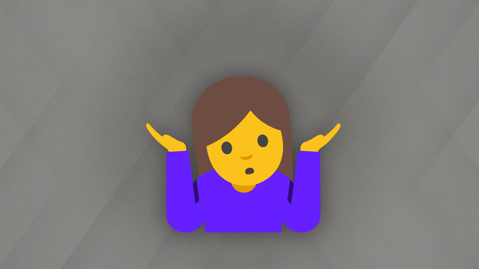 Ein Emoji mit Schulterzuckender Person.
