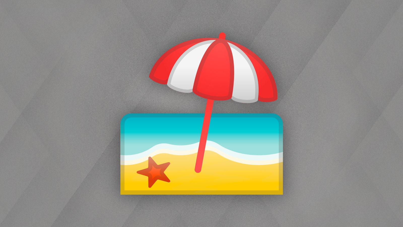 Emoji mit Strand und Sonnenschirm